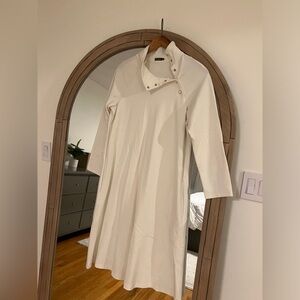 J McLaughlin cream tunic dress with button detail at neck; NWOT